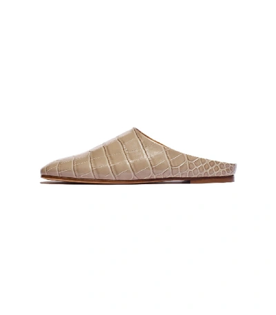 Shop Emme Parsons Glider Mule In Cement Embossed Croc In Neutrals