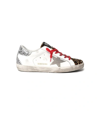 Shop Golden Goose Superstar Sneaker In White/brown Leo/ice/silver In Multi