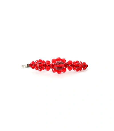 Shop Simone Rocha Large Flower Hair Clip In Red