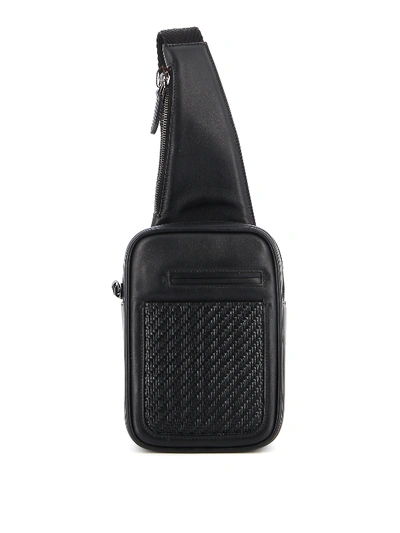 Shop Ermenegildo Zegna Leather Cross Body Bag In Black