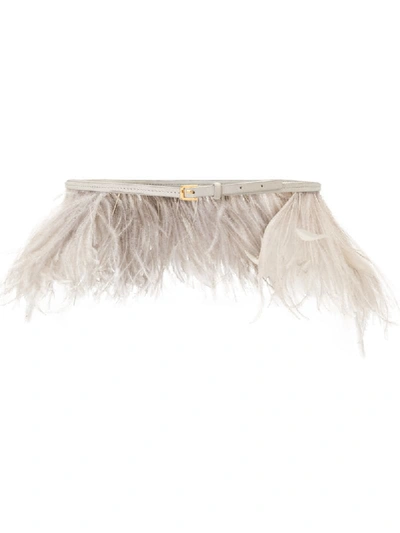 Shop Altuzarra Feather Belt In Grey