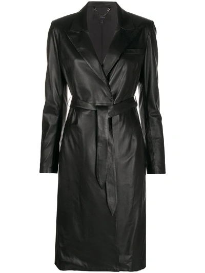 Shop Arma Leather Coat Dress In Black