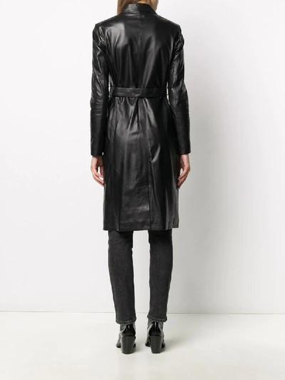 Shop Arma Leather Coat Dress In Black