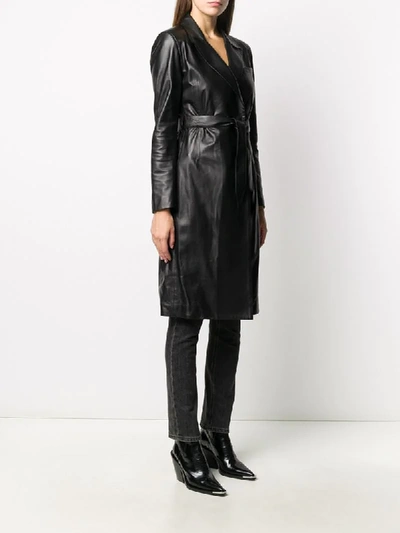 Shop Arma Leather Coat Dress In Black