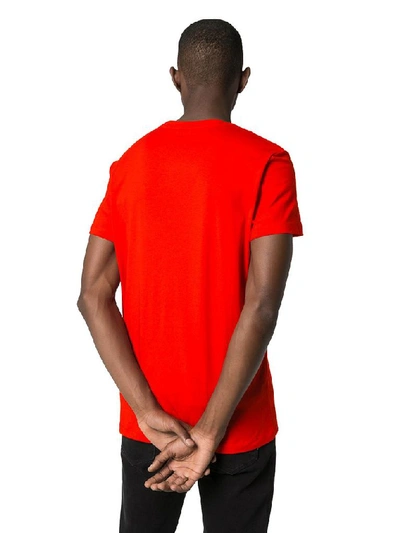 Shop Balmain Men's Red Cotton T-shirt