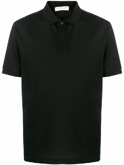 Shop Bottega Veneta Men's Black Cotton Polo Shirt