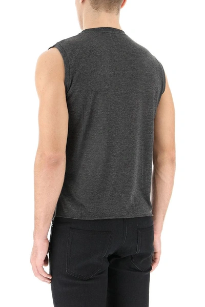 Shop Saint Laurent Men's Grey Cotton Tank Top