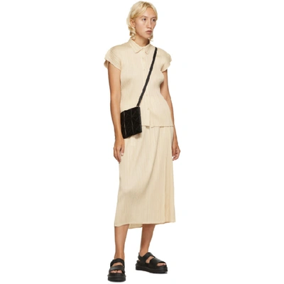 Shop Issey Miyake Pleats Please  Beige Pleated Mid-length Skirt In 04 Ivory
