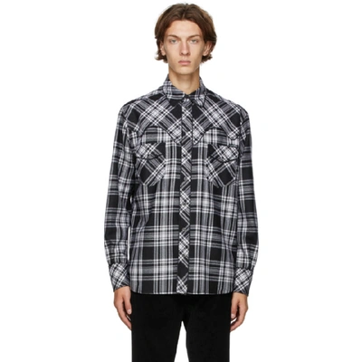 Shop Dolce & Gabbana Dolce And Gabbana Black And White Check Tartan Shirt In S8103 Check