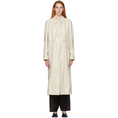 Shop Kim Matin Off-white Placket Coat In Ivory