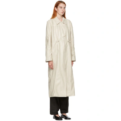 Shop Kim Matin Off-white Placket Coat In Ivory