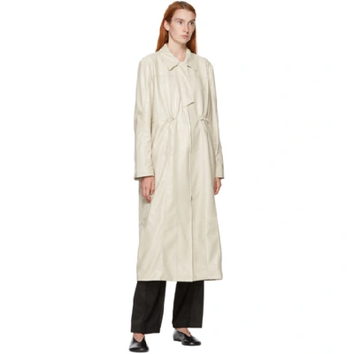 Shop Kim Matin Off-white Placket Coat In Ivory