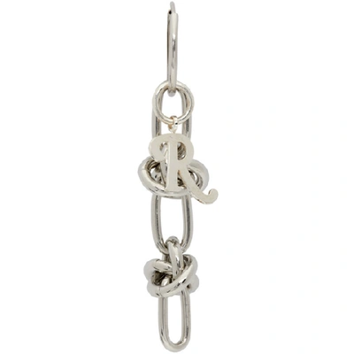 Shop Raf Simons Silver Double Knot Earring In 00085 Nickl