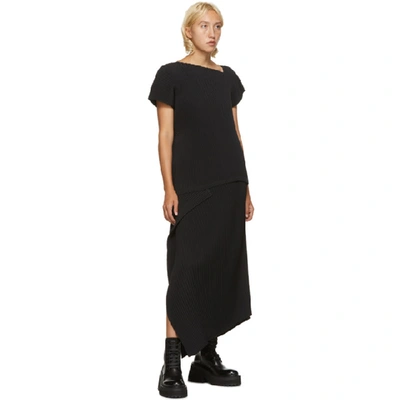 Shop Issey Miyake Black Pleated Skirt In 15 Black
