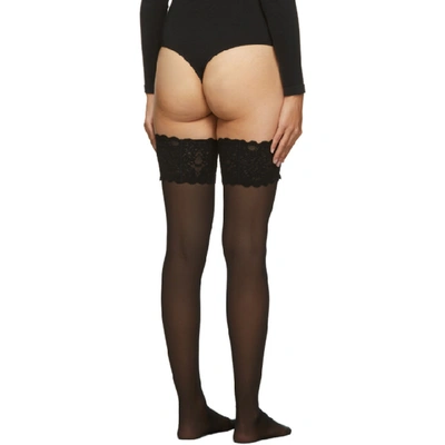 Shop Wolford Black Satin Touch 20 Stay-up Tights In 7005 Black