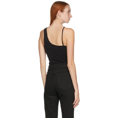 Shop Helmut Lang Black Asymmetric Tank Top