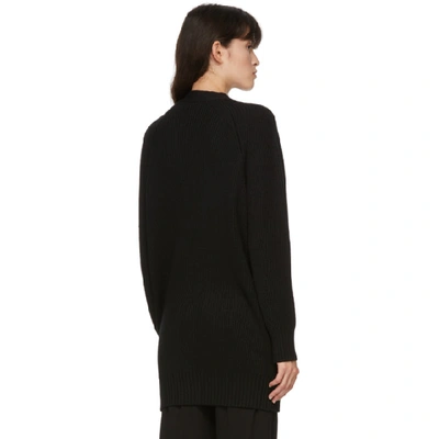 Shop Versace Black Wool Safety Pin Cardigan In A1008 Nero