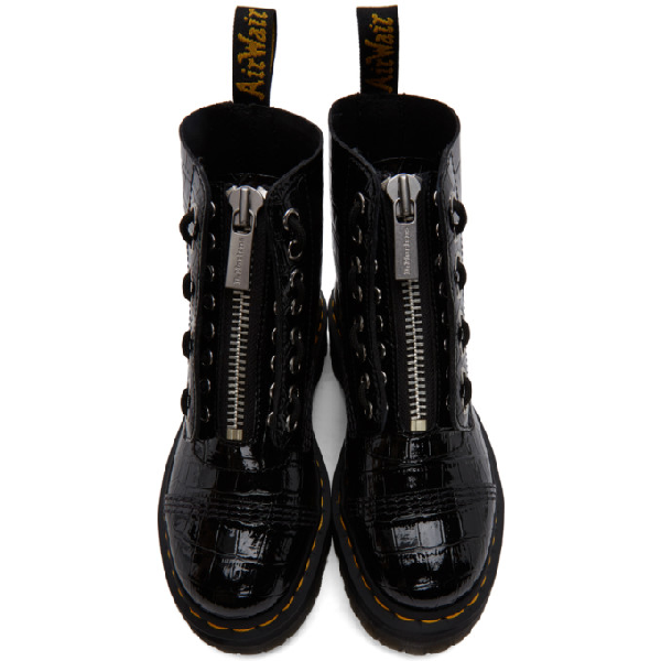 dr martens womens sinclair patent lamper croc zipper bootie