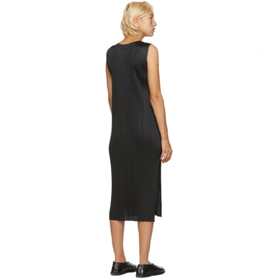 Shop Issey Miyake Black Sleeveless Mid-length Dress In 15 Black