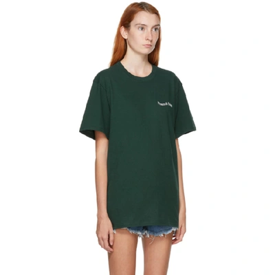 Shop Museum Of Peace And Quiet Green Warped Wordmark T-shirt In Forest