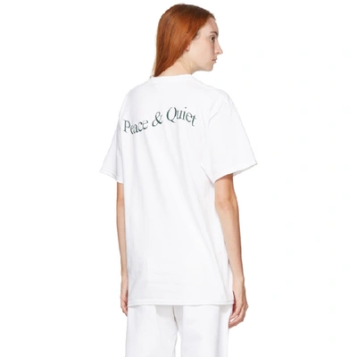 Shop Museum Of Peace And Quiet White Warped Wordmark T-shirt