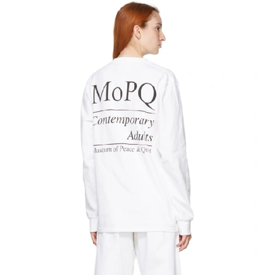 Shop Museum Of Peace And Quiet White 'mopq' Long Sleeve T-shirt