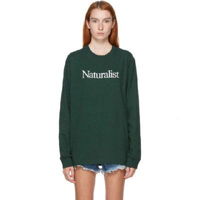 Shop Museum Of Peace And Quiet Green 'naturalist' Long Sleeve T-shirt In Forest