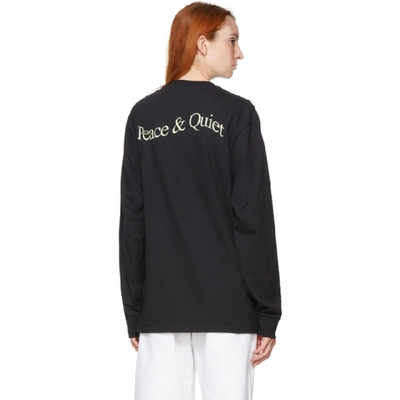 Shop Museum Of Peace And Quiet Black Warped Wordmark Long Sleeve T-shirt