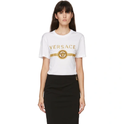 Shop Versace White Vintage Medusa T-shirt In A1001 White