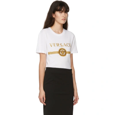 Shop Versace White Vintage Medusa T-shirt In A1001 White