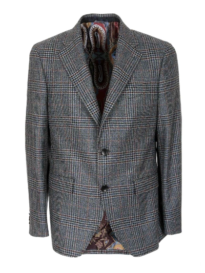 Shop Etro Single-breasted Houndstooth Jacket In Multi
