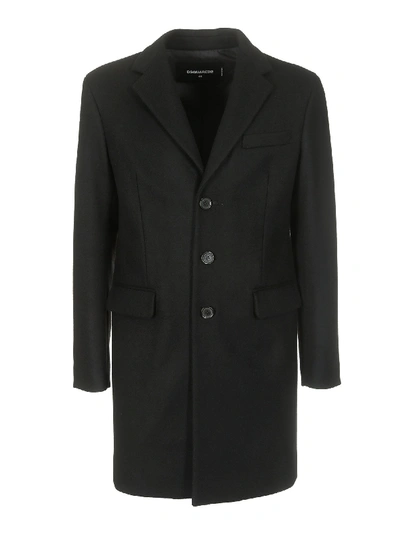 Shop Dsquared2 Single-breasted Coat In Black Wool