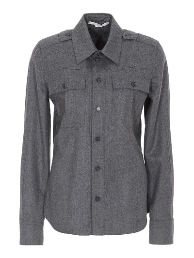 Shop Stella Mccartney Techno Wool Shirt In Grey