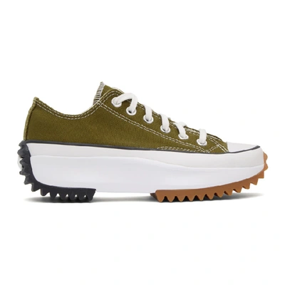 Shop Converse Green Run Star Hike Ox Sneakers In Mos/wht/gum