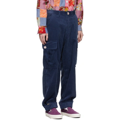 Shop Landlord Navy Corduroy Cargo Pants