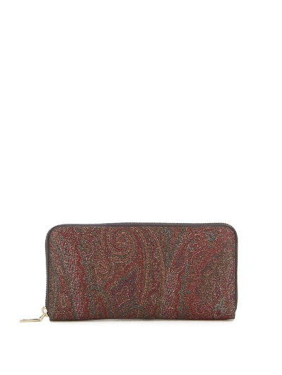 Shop Etro Paisley Print Wallet In Brown