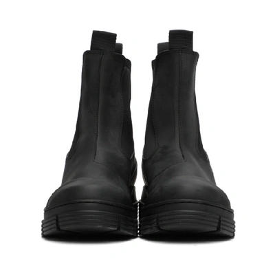 Shop Ganni Black Recycled Rubber Chelsea Boots In 099 Black