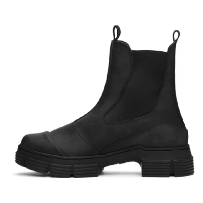 Shop Ganni Black Recycled Rubber Chelsea Boots In 099 Black