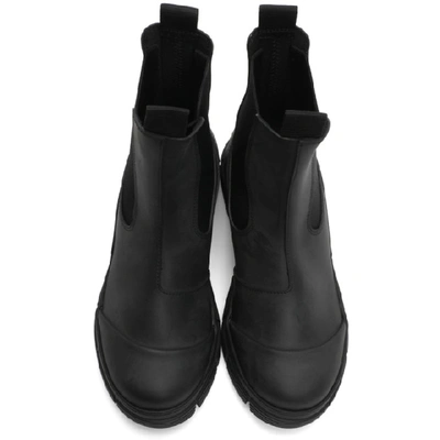 Shop Ganni Black Recycled Rubber Chelsea Boots In 099 Black