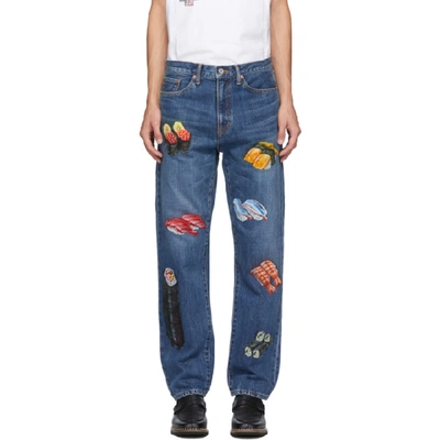 Doublet Sushi-print Straight-leg Jeans In Blue | ModeSens