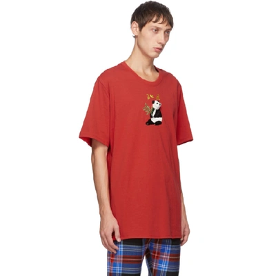 Shop Doublet Red Puppet Animal Embroidery T-shirt