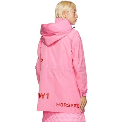 Shop Burberry Pink Dartmouth Horseferry Print Rain Jacket In A8407 Pink