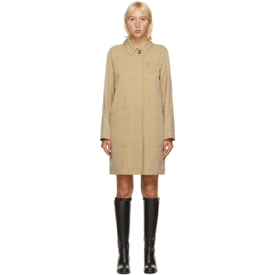 Shop Burberry Beige Sansend Trench Coat In A1366 Yello