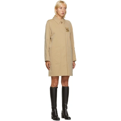 Shop Burberry Beige Sansend Trench Coat In A1366 Yello