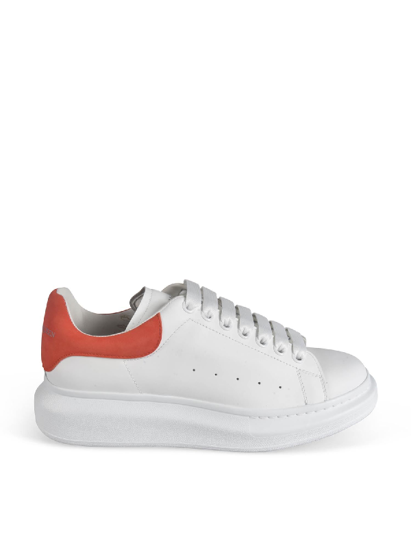 orange and white alexander mcqueen sneakers