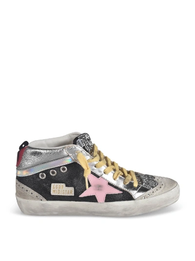 Shop Golden Goose Mid Star Double Sneakers In Silver