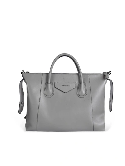 Shop Givenchy Hand Bag In Grey With Front Logo