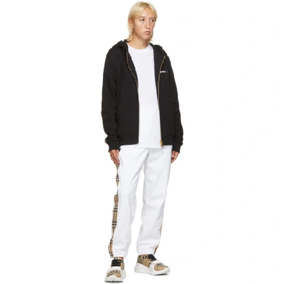 Shop Burberry White Raine Check Lounge Pants In A1464 White