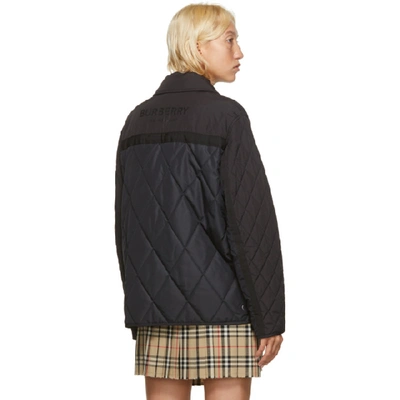 Shop Burberry Black Quilted Lavenham Jacket In A1189 Black