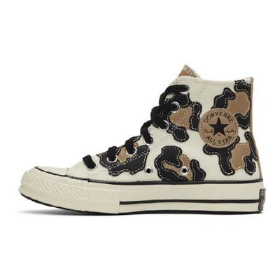 Shop Converse Off-white Hacked Archive Leopard Chuck 70 High Sneakers In Egret/nomad